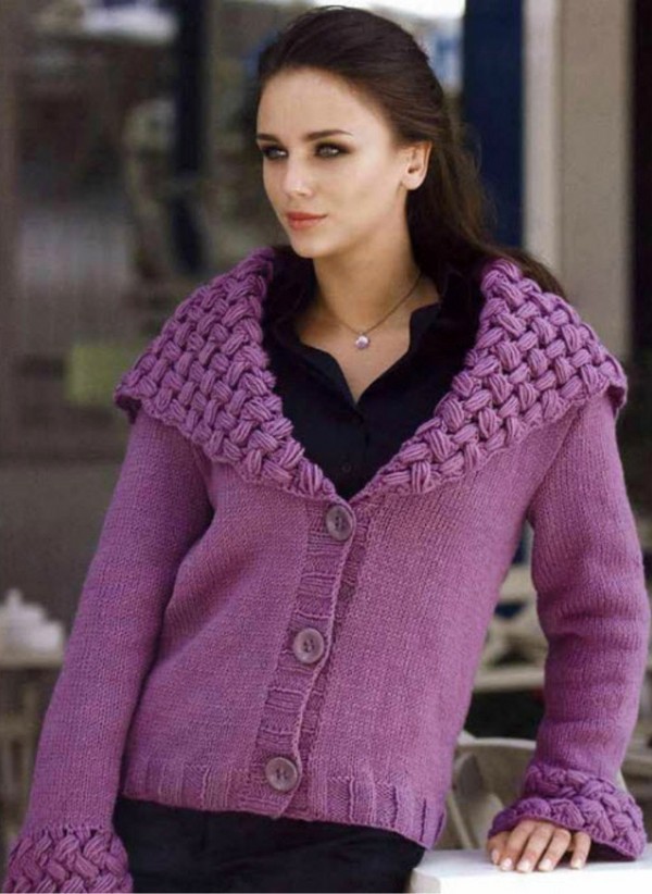 İğneler tarafından örülen sweatshirt, elbiseler ve ceketler: fotoğraflar ve diyagramlar