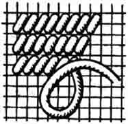 Oblique goblen dikiş (1 yol) Oblique goblen dikiş (1 yol)