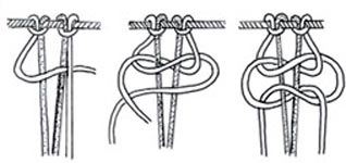 Macrame: tek düz düğüm Macrame: tek düz düğüm