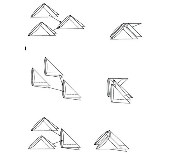 Modüler Origami: Hayvanlar - Montaj Şemaları