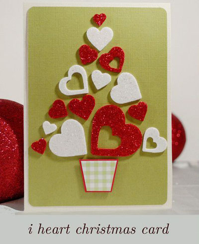 Kendi elleriyle Yeni Yıl 2015 için scrapbooking stiline sahip Noel kartı