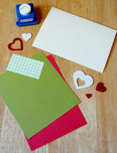Kendi elleriyle Yeni Yıl 2015 için scrapbooking stiline sahip Noel kartı