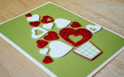 Kendi elleriyle Yeni Yıl 2015 için scrapbooking stiline sahip Noel kartı