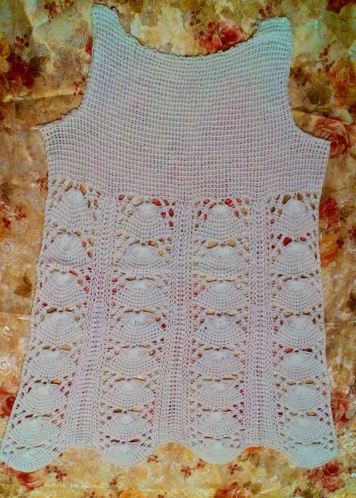 Openwork yazlık bluz "Yaz romantizm" iğneleri örme
