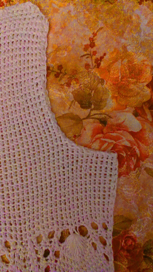 Openwork yazlık bluz "Yaz romantizm" iğneleri örme