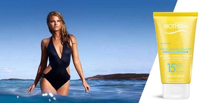 Kadife ciltler için Biotherm Aqua-Gelée Solaire plaj hattı