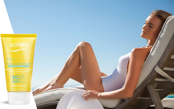Kadife ciltler için Biotherm Aqua-Gelée Solaire plaj hattı