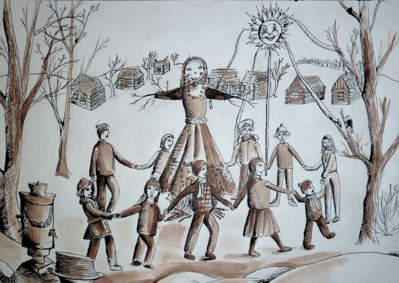 Shrovetide nasıl çizilir? Çocuklar ile ilkbahar tatili çizin