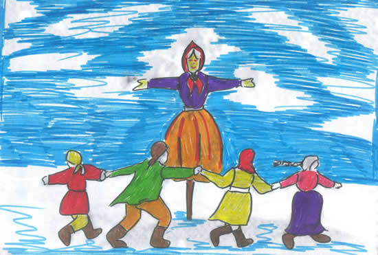 Shrovetide nasıl çizilir? Çocuklar ile ilkbahar tatili çizin