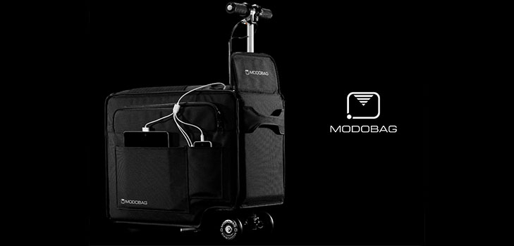 Canlı seyahat için modobag: ilk motorlu bavul