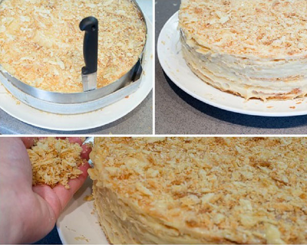 Pasta "Napolyon", evde bir fotoğraf olan yemek tarifleri: klasik (Sovyet), muhallebi, konsantre süt, puf böreği