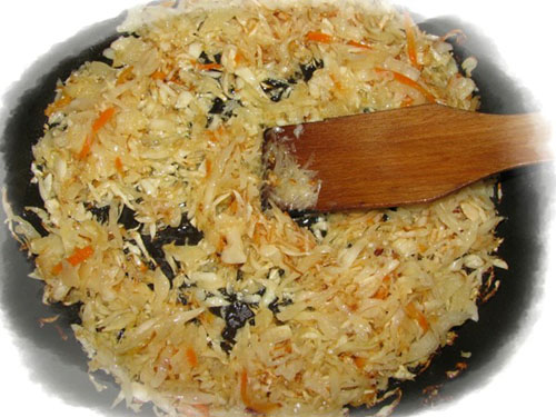 Mantar ile pişmiş lahana