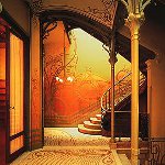 İç mekanda art nouveau tarzı