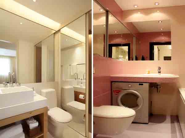 Küçük bir banyo görsel olarak artırmak için TOP-4 yolu